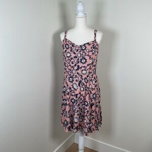 Torrid Women's Mini Challis Sweetheart Dress Size‎ 1 (14/16) Peach Floral